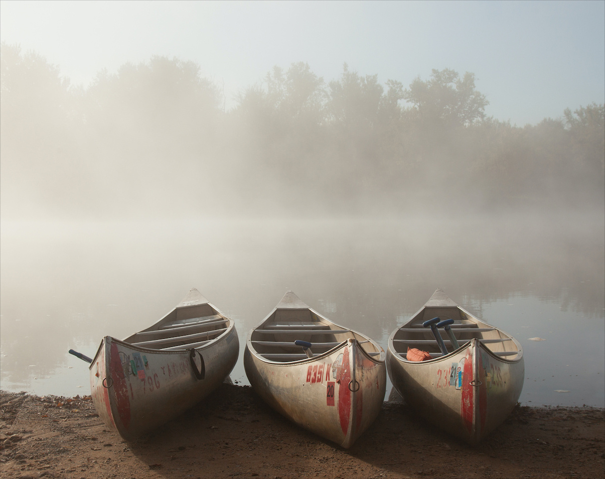 Three Canoes in the Fog - Shirley Boyer - SCVCC