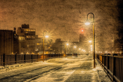 Minneapolis Stone Arch Bridge in Snow Distressed - Pat Boudreau - NMPC
